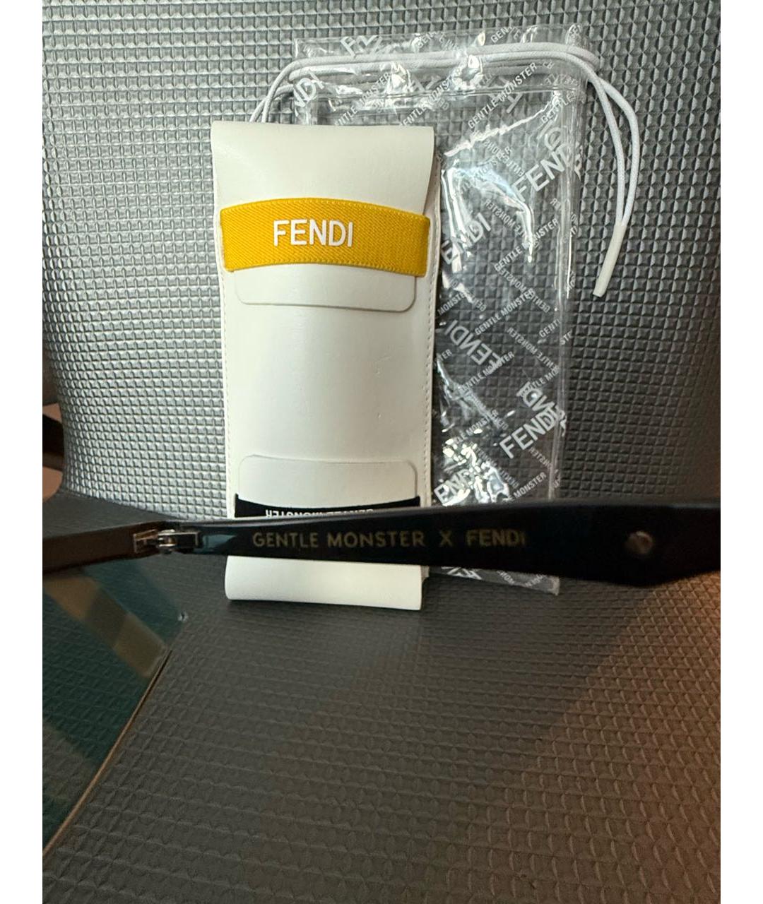 FENDI Голубые пластиковые солнцезащитные очки, фото 7