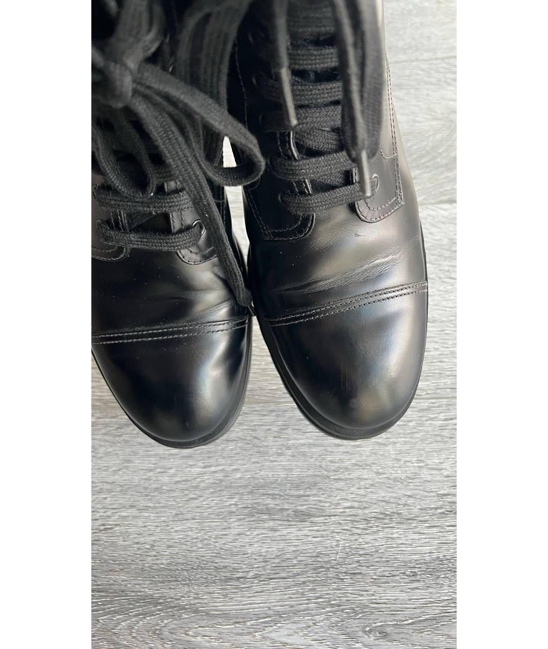 PRADA Черные кожаные ботинки, фото 3