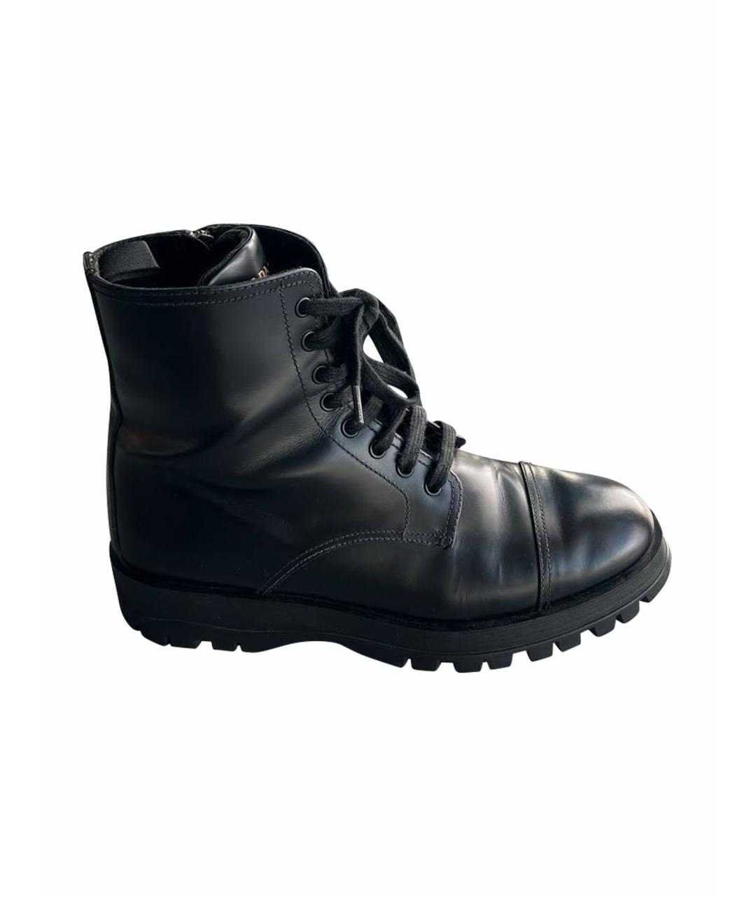 PRADA Черные кожаные ботинки, фото 7