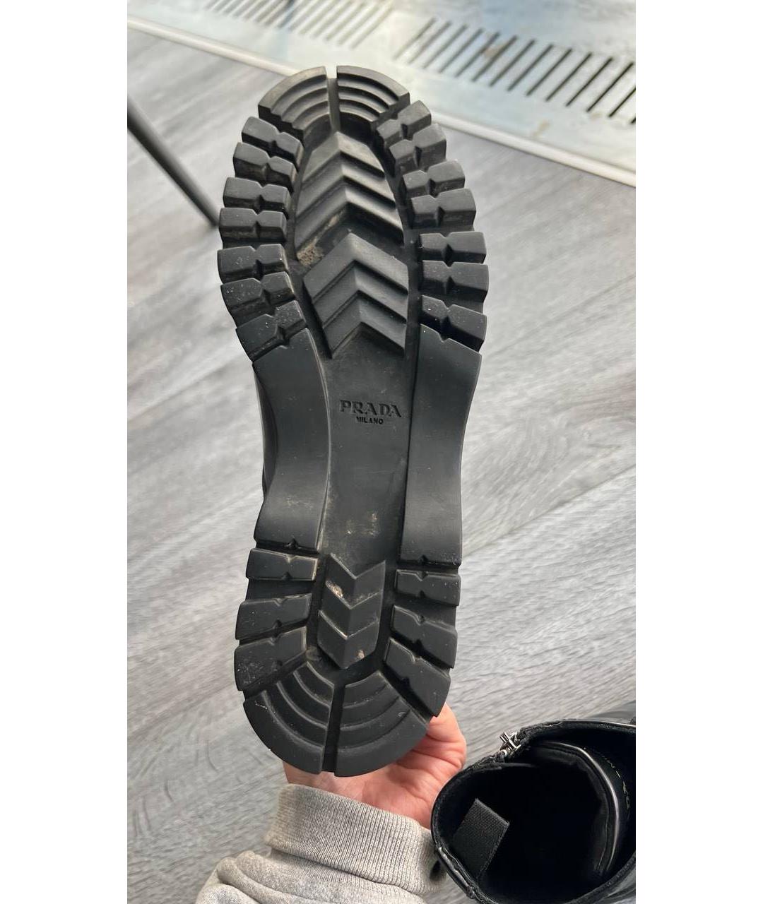 PRADA Черные кожаные ботинки, фото 5