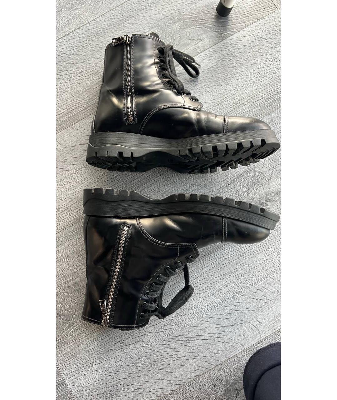 PRADA Черные кожаные ботинки, фото 6
