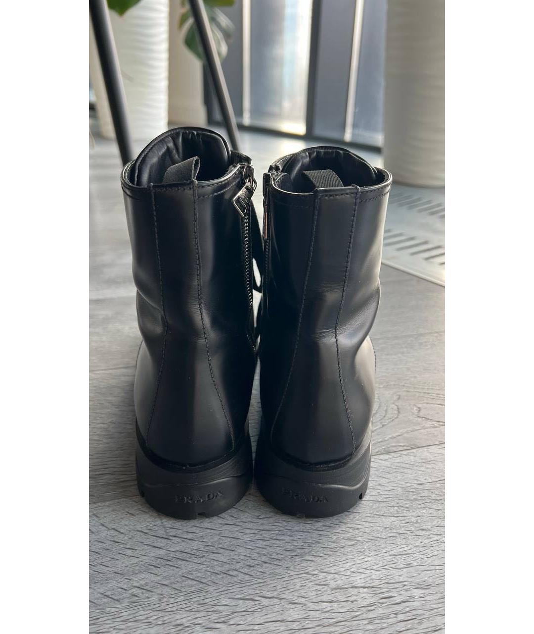 PRADA Черные кожаные ботинки, фото 4