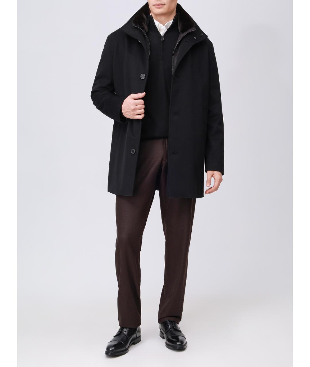 PAUL & SHARK Черное кашемировое пальто, фото 2