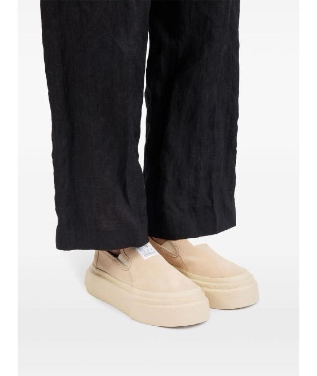 MM6 MAISON MARGIELA Бежевые текстильные слипоны, фото 3