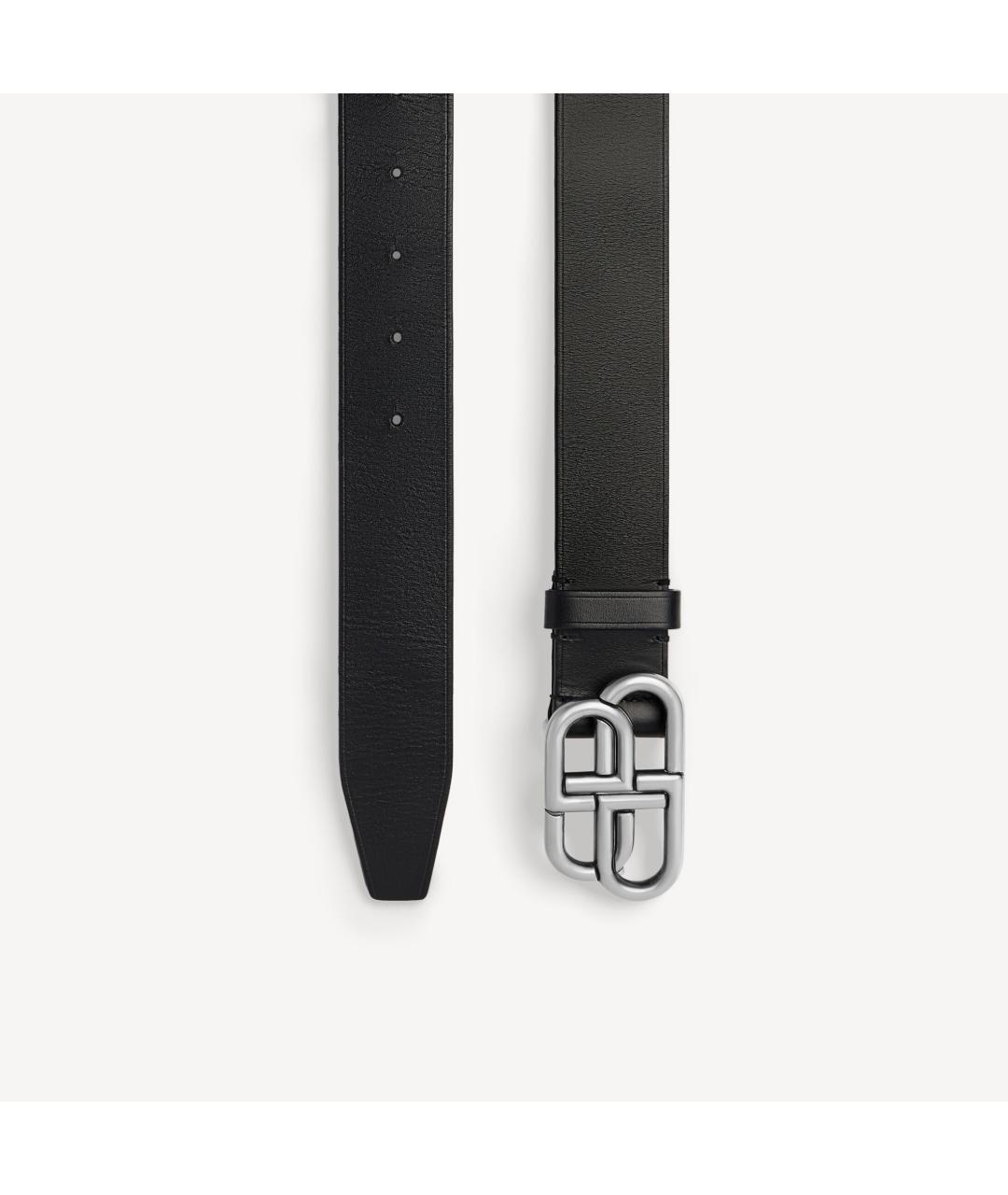 BALENCIAGA Черный кожаный ремень, фото 2