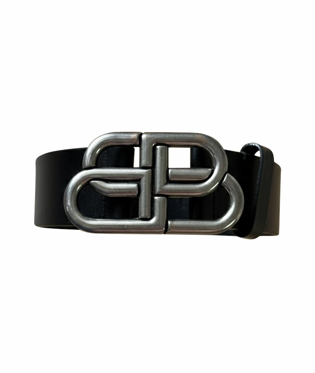 BALENCIAGA Черный кожаный ремень, фото 1