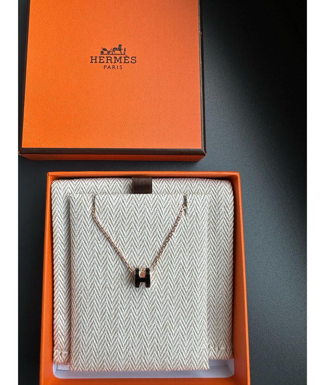 HERMES Черная металлическая подвеска, фото 4