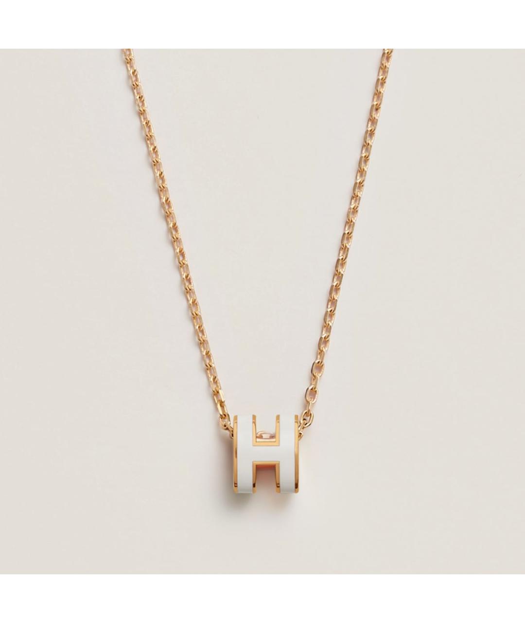 HERMES Белая металлическая подвеска, фото 5