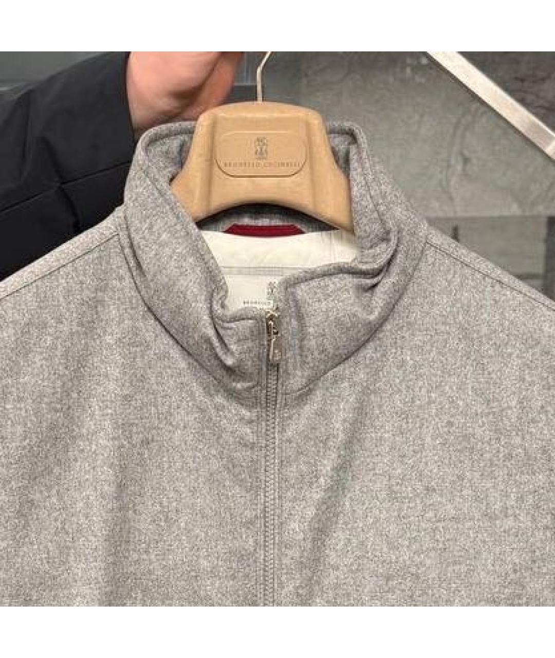 BRUNELLO CUCINELLI Серый шерстяной жилет, фото 3