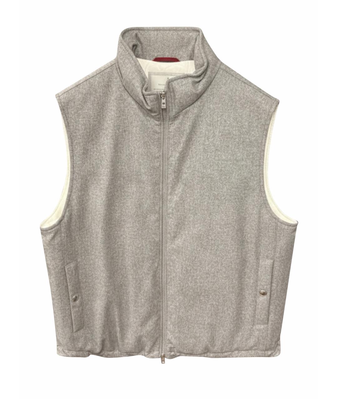 BRUNELLO CUCINELLI Серый шерстяной жилет, фото 1