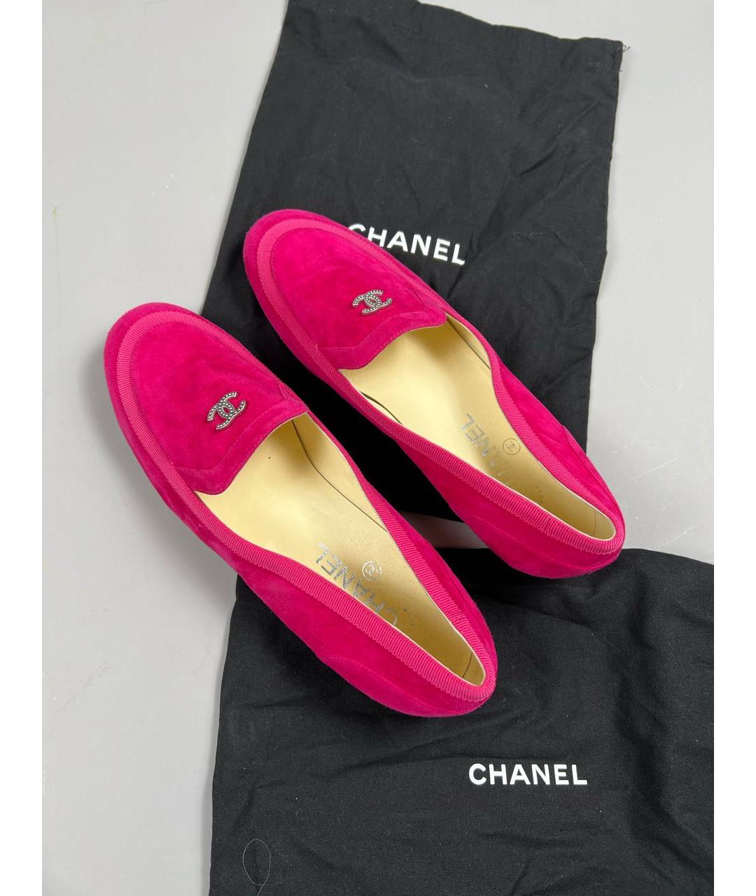 CHANEL Розовые замшевые лоферы, фото 2