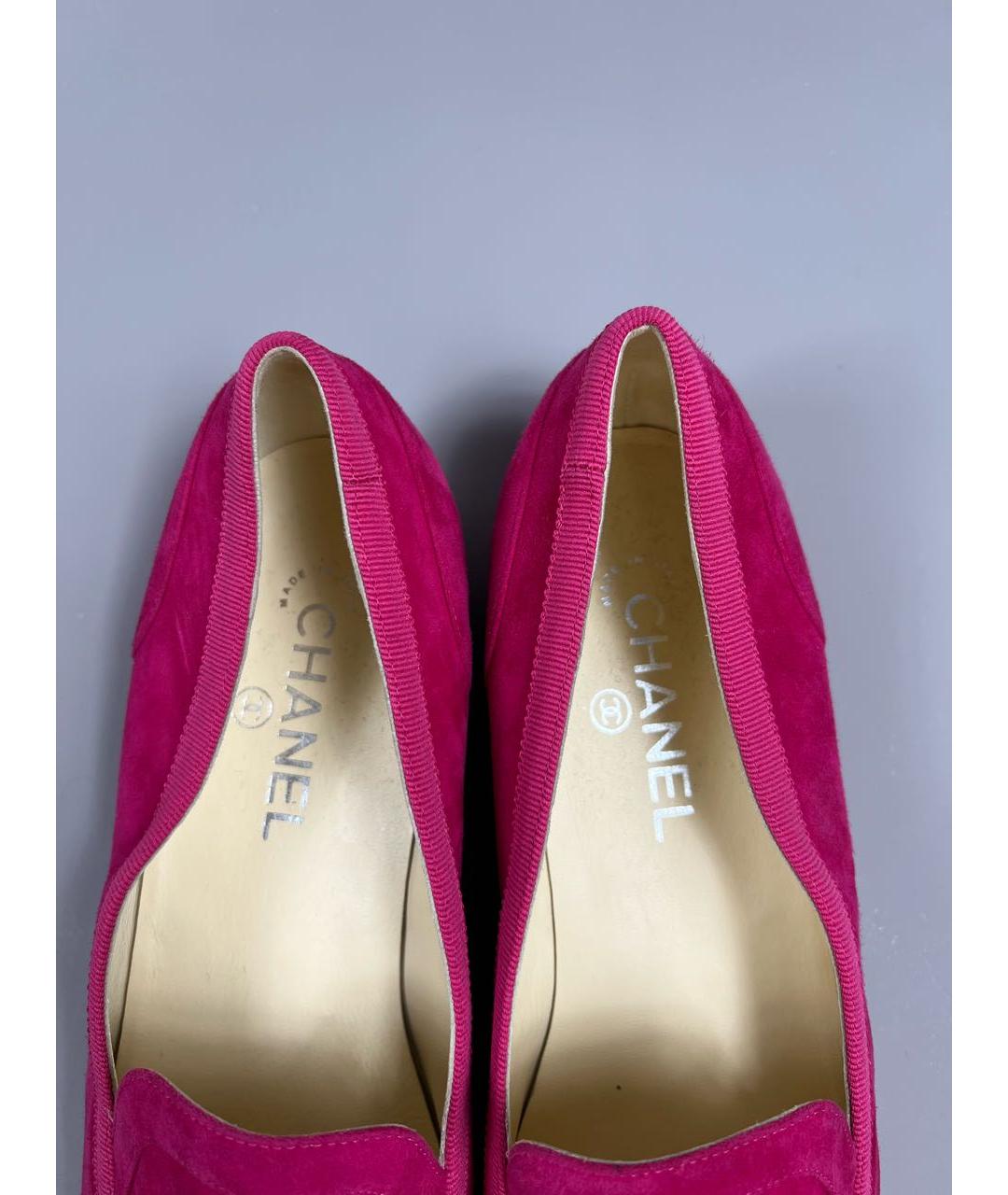 CHANEL Розовые замшевые лоферы, фото 4