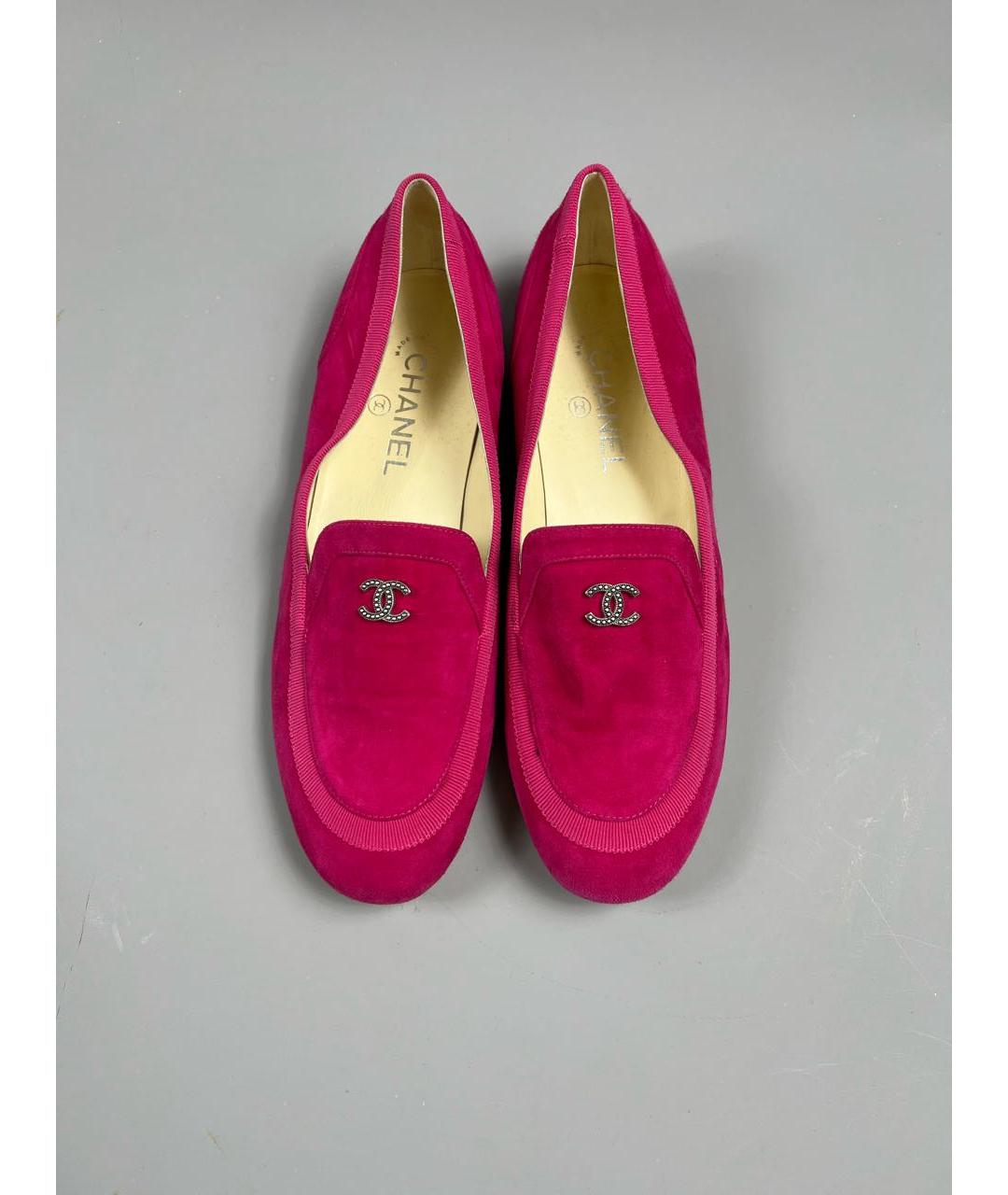 CHANEL Розовые замшевые лоферы, фото 6