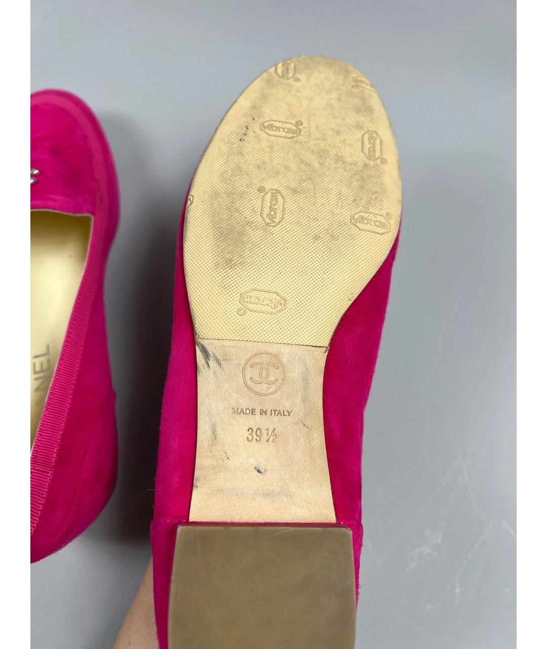 CHANEL Розовые замшевые лоферы, фото 3