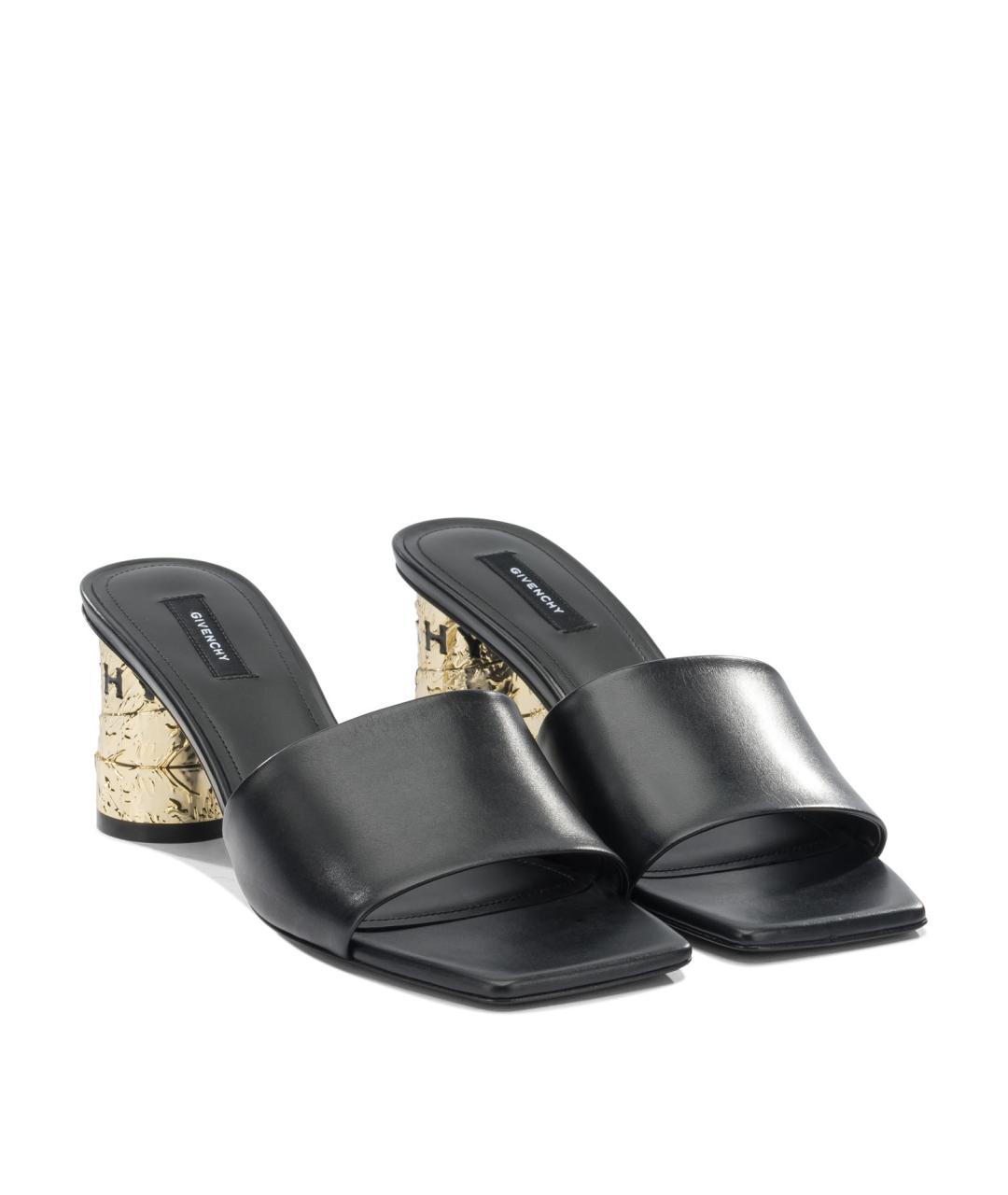 GIVENCHY Черные кожаные мюли, фото 2