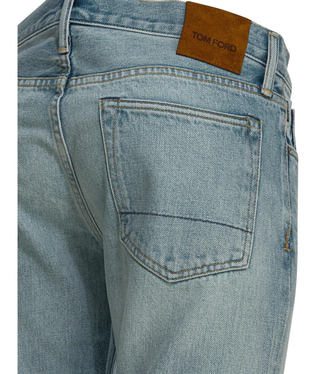 TOM FORD Голубые хлопко-лиоцелловые джинсы скинни, фото 4