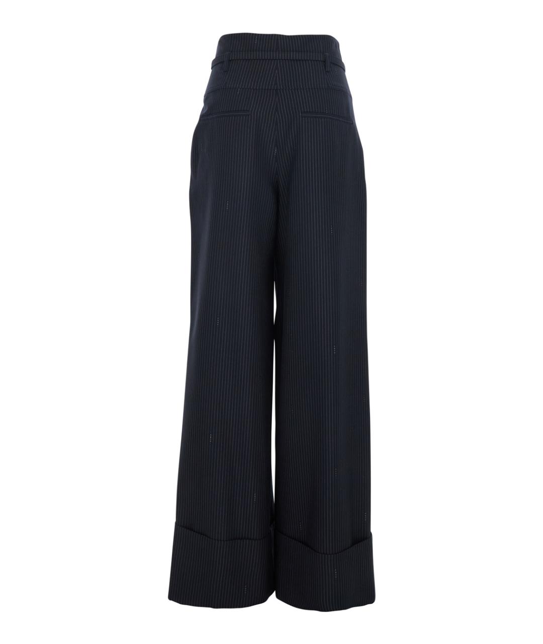 FENDI Темно-синие шерстяные прямые брюки, фото 2