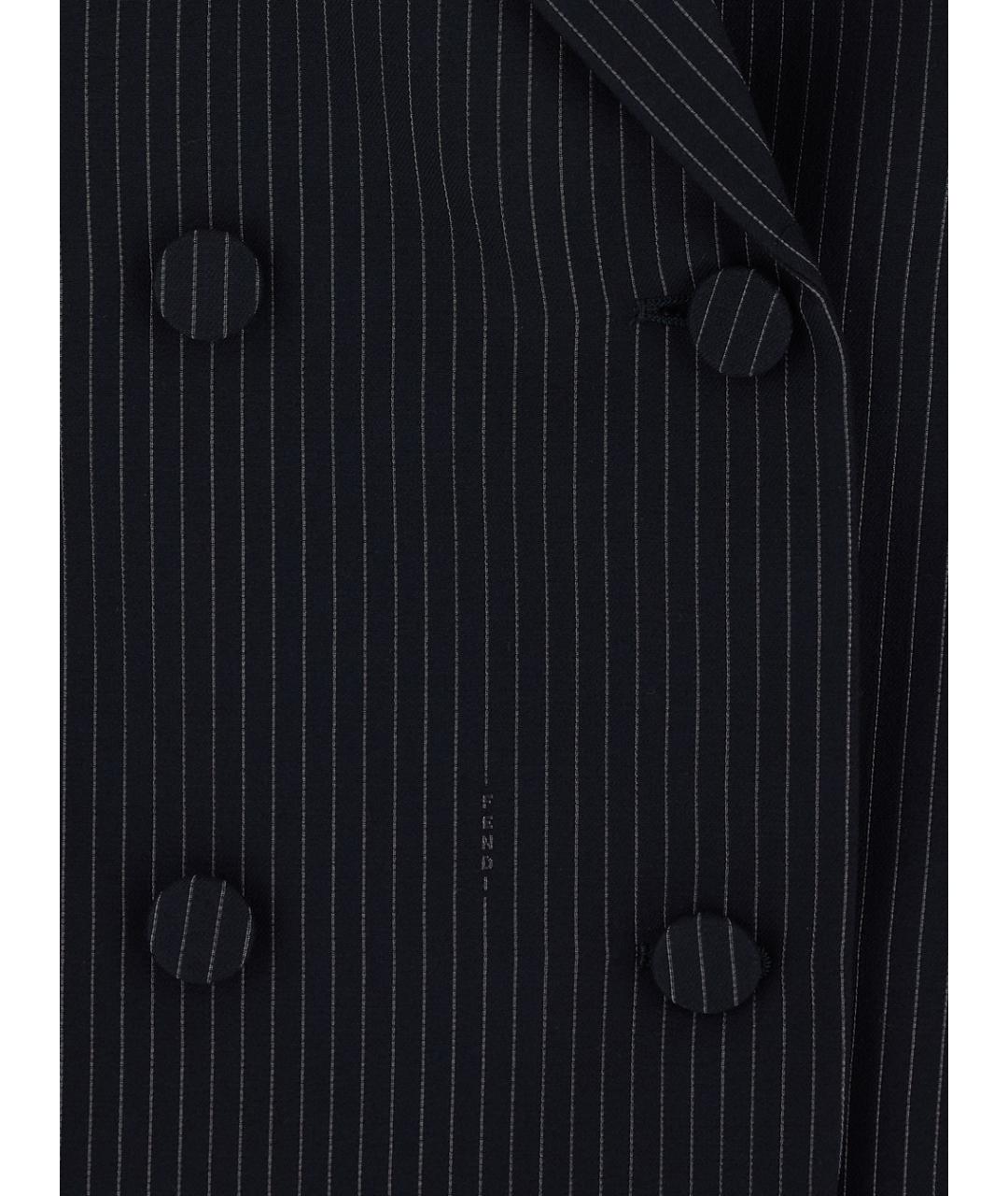 FENDI Синий шерстяной жакет/пиджак, фото 3