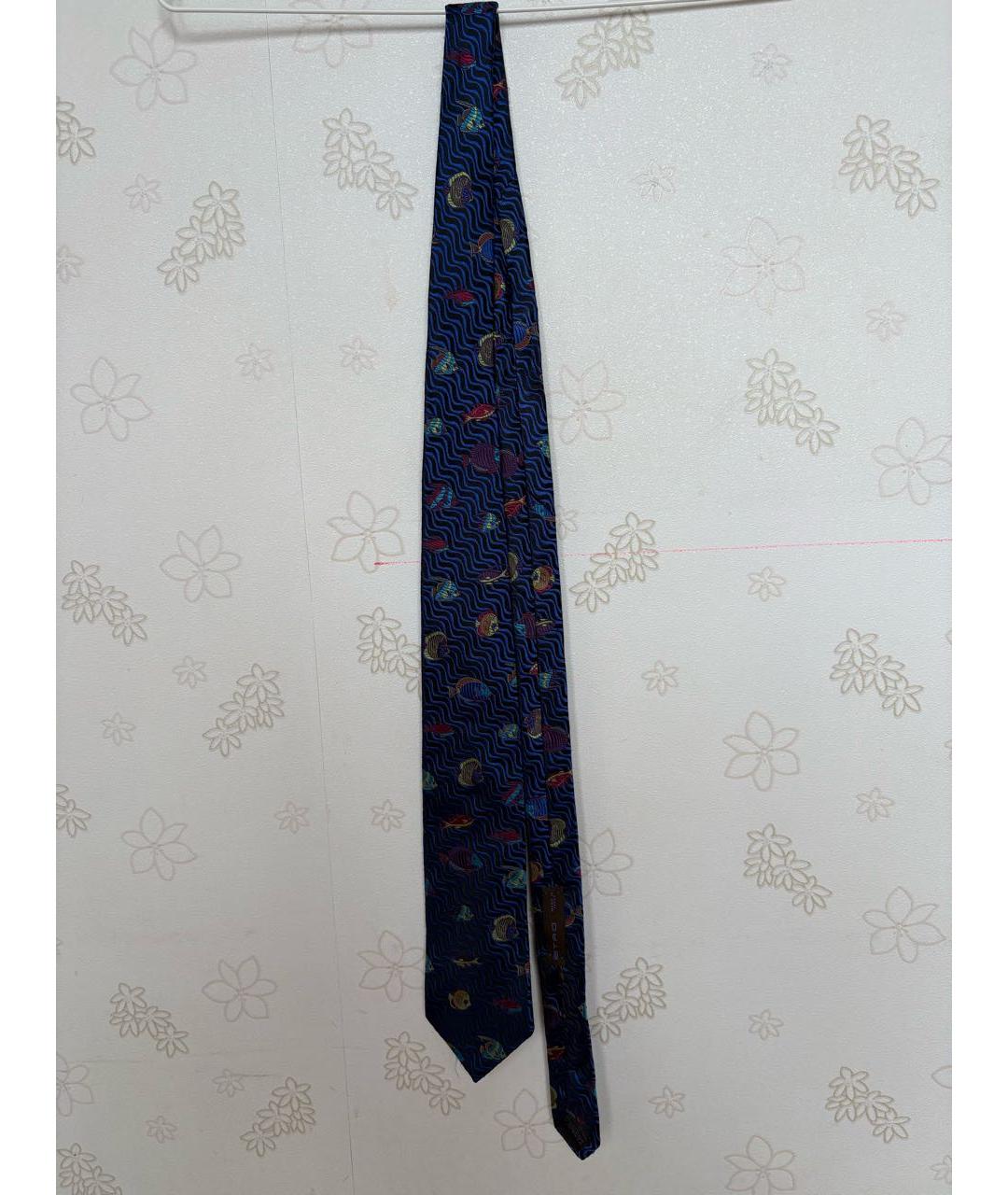 ETRO Темно-синий шелковый галстук, фото 5