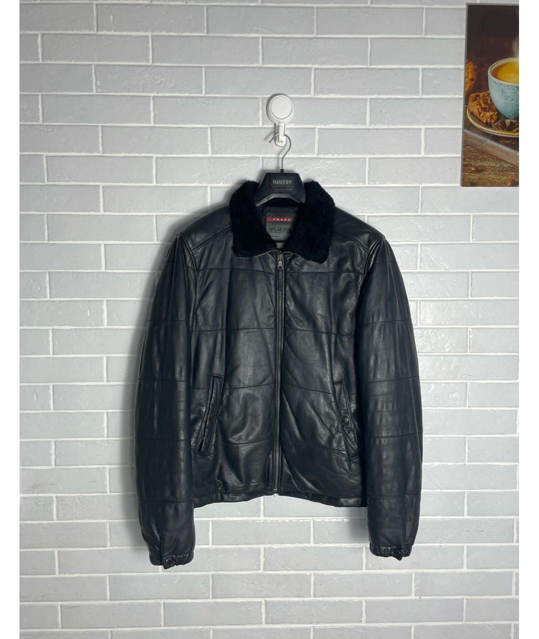 PRADA Черная кожаная куртка, фото 9