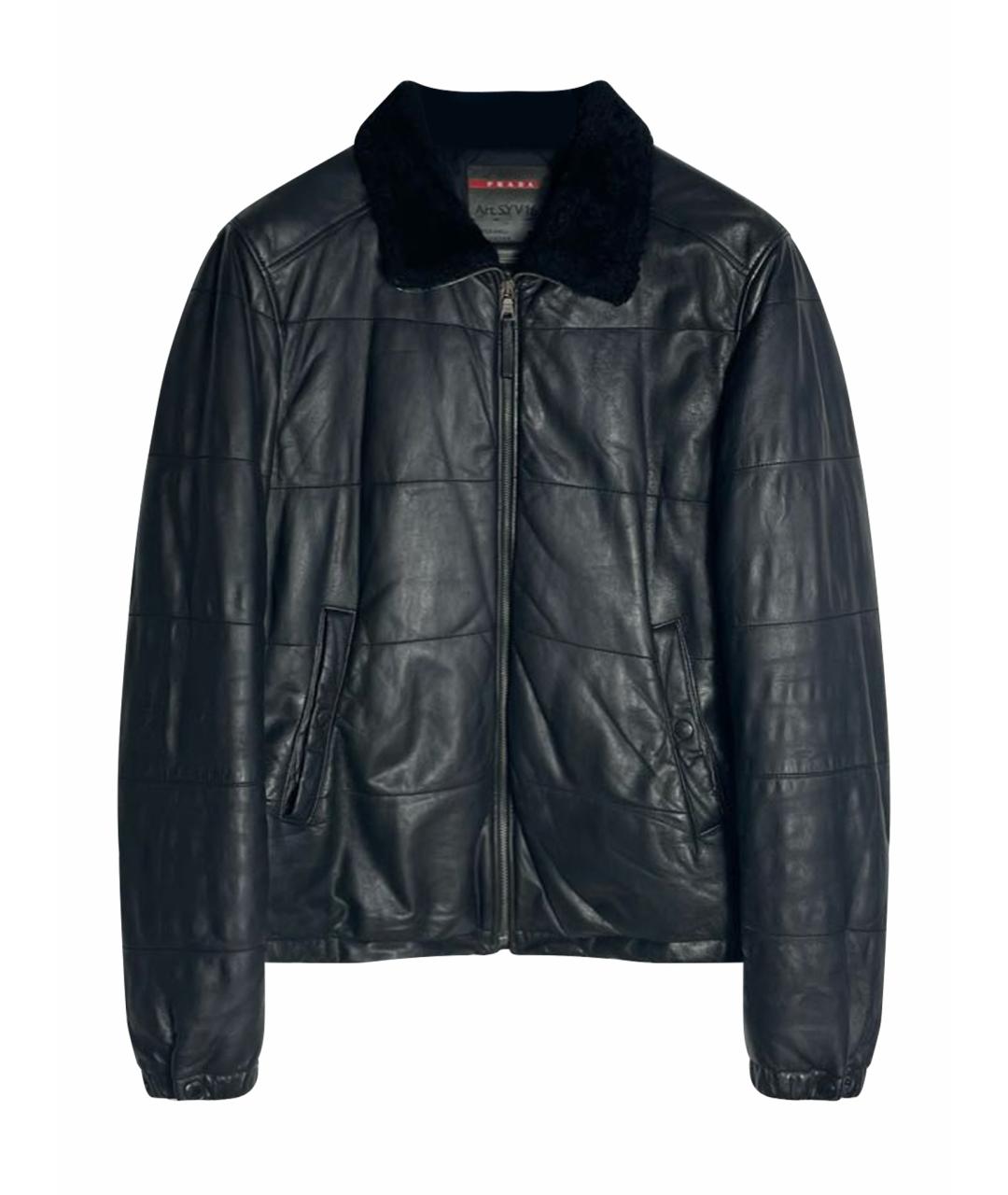 PRADA Черная кожаная куртка, фото 1