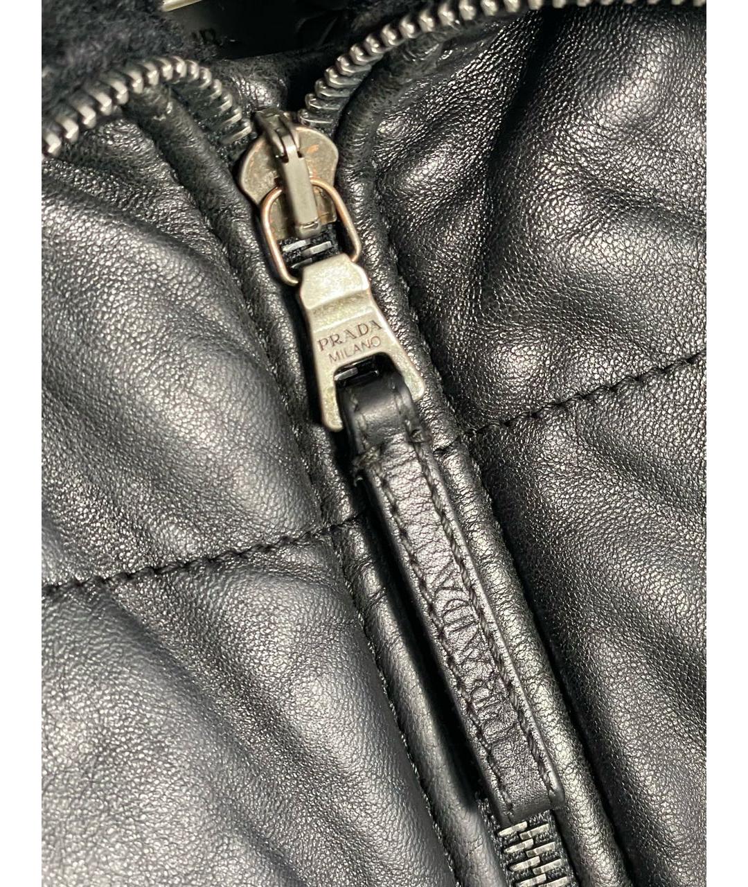 PRADA Черная кожаная куртка, фото 7