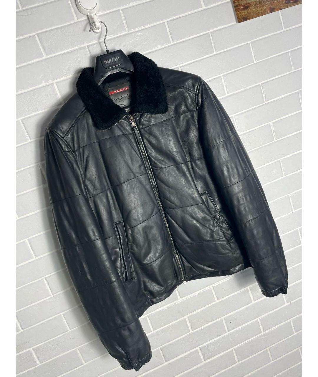 PRADA Черная кожаная куртка, фото 2