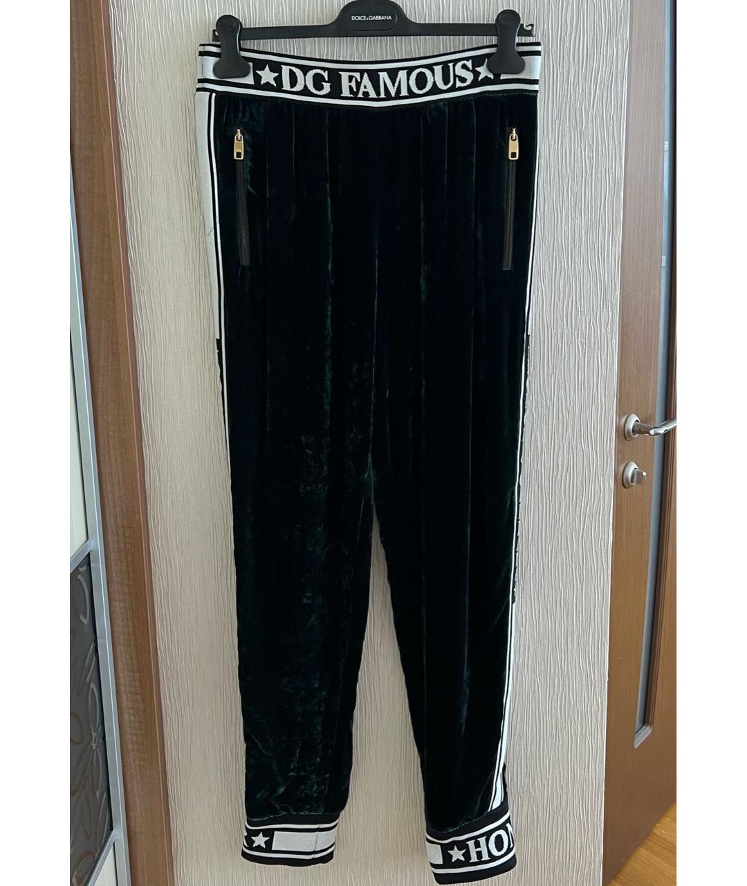 DOLCE&GABBANA Зеленый бархатный костюм с брюками, фото 2