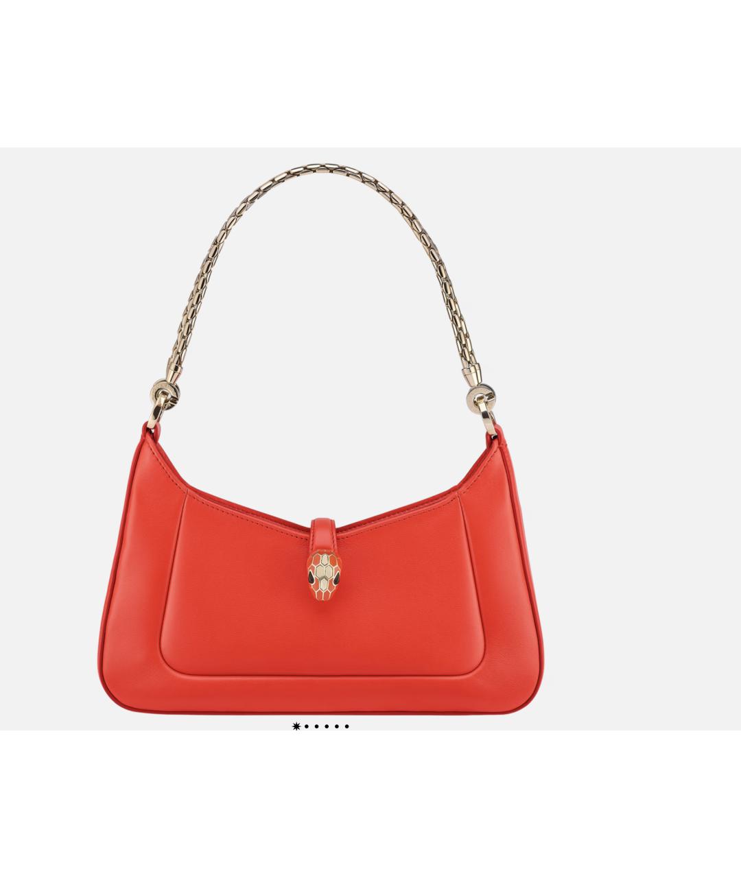 BVLGARI Коралловая кожаная сумка с короткими ручками, фото 6