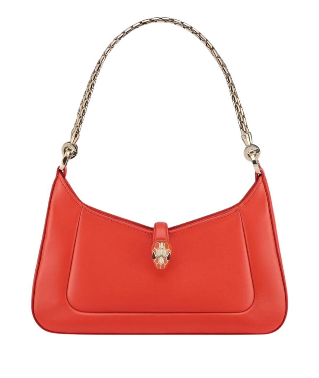 BVLGARI Коралловая кожаная сумка с короткими ручками, фото 1