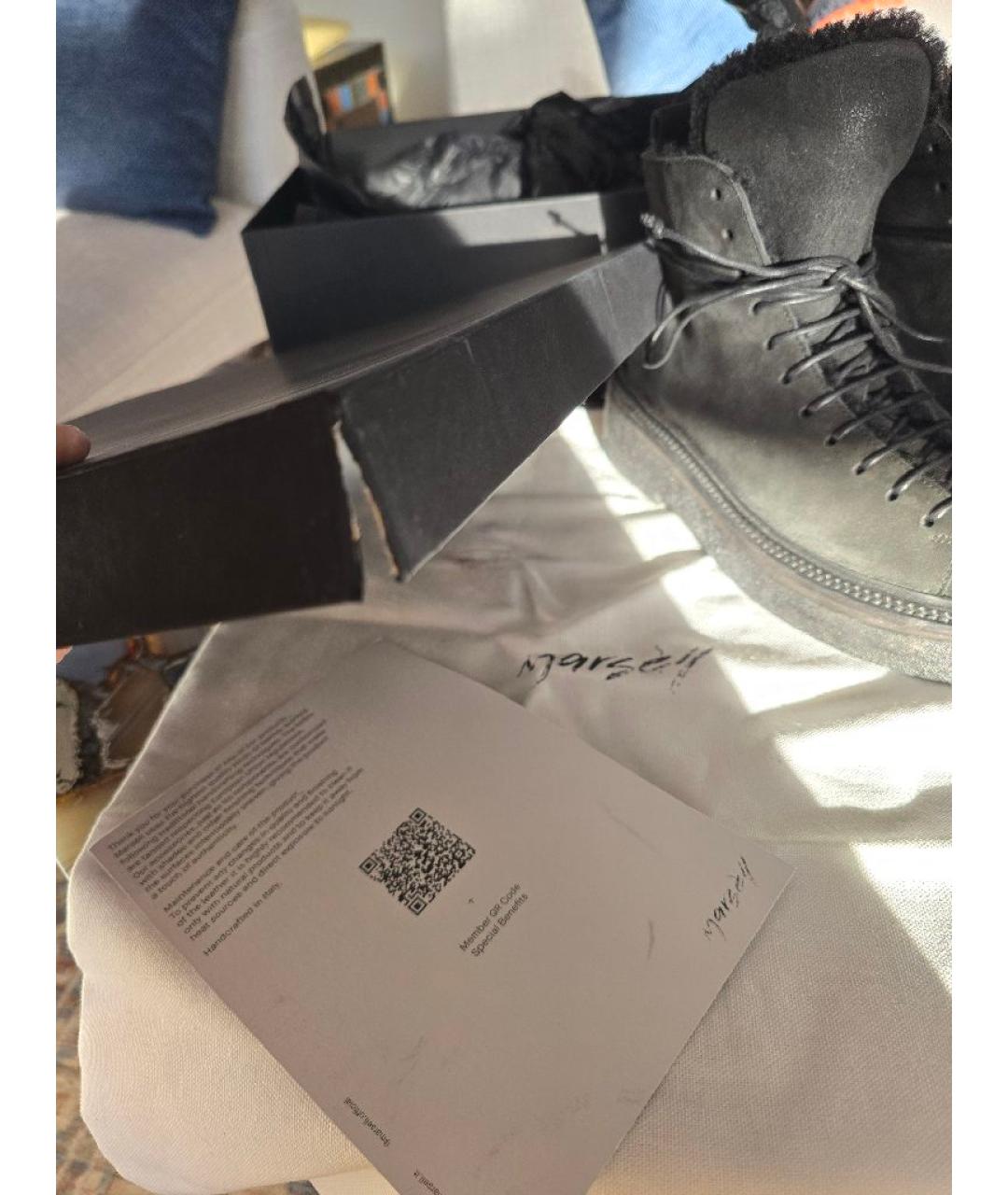 MARSELL Черные замшевые ботинки, фото 9