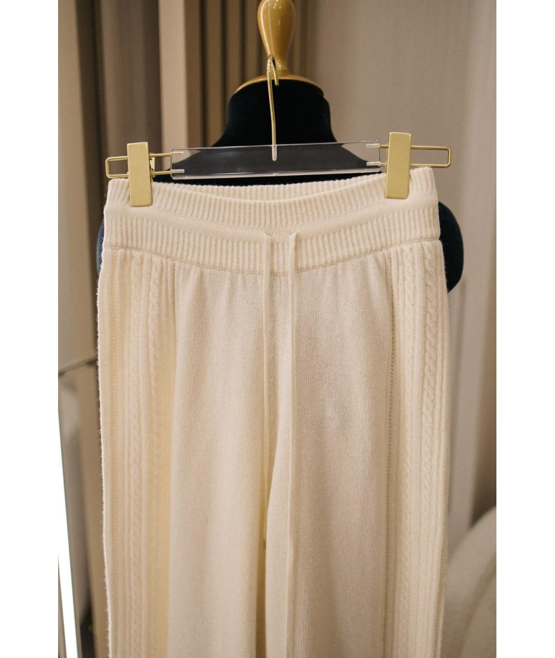 GENTRY PORTOFINO Бежевые шерстяные брюки широкие, фото 5