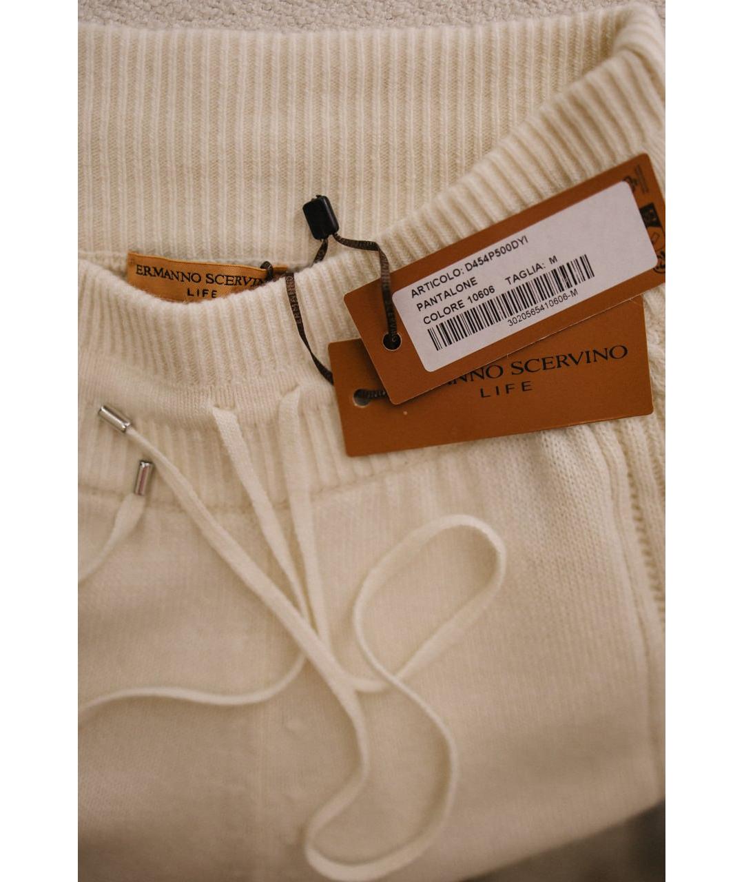 GENTRY PORTOFINO Бежевые шерстяные брюки широкие, фото 3