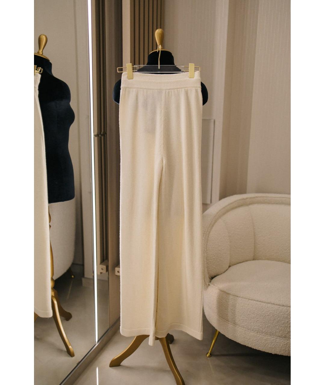 GENTRY PORTOFINO Бежевые шерстяные брюки широкие, фото 2