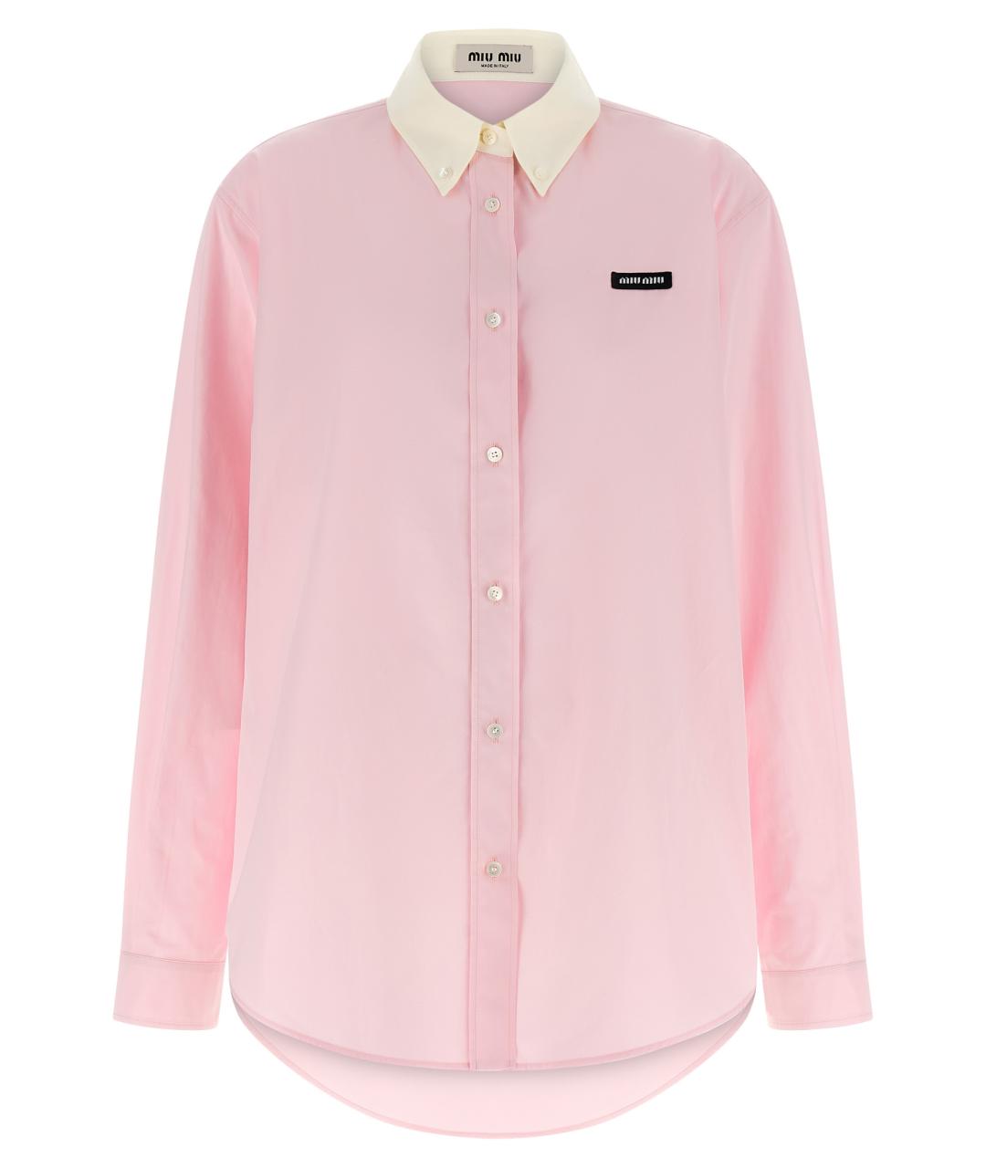 MIU MIU Розовая хлопковая рубашка, фото 1
