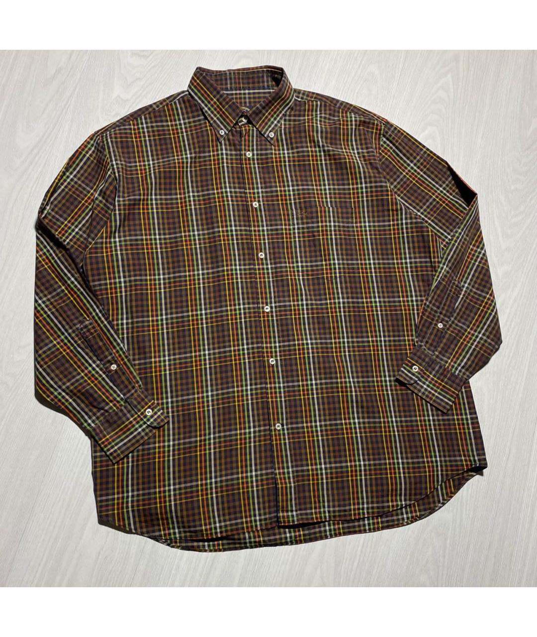 PAUL & SHARK Коричневая хлопковая кэжуал рубашка, фото 5