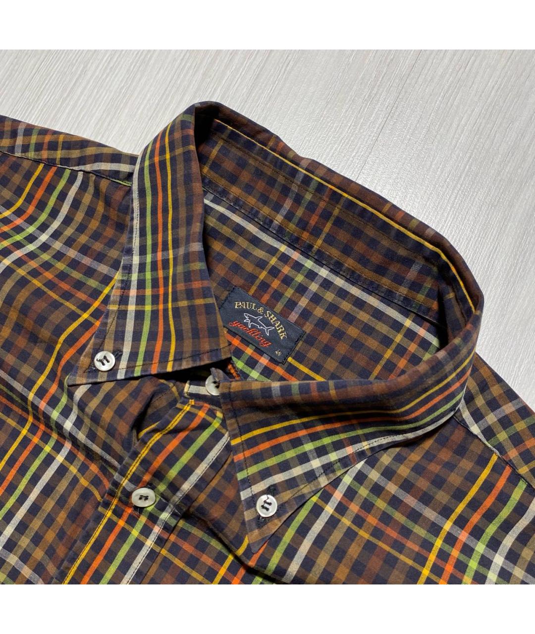 PAUL & SHARK Коричневая хлопковая кэжуал рубашка, фото 3