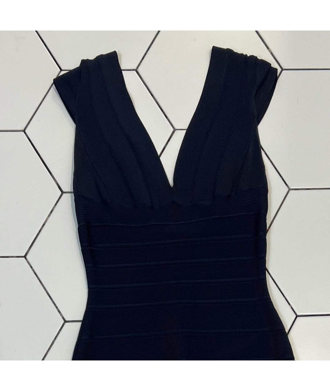 HERVE LEGER Темно-синее платье, фото 4