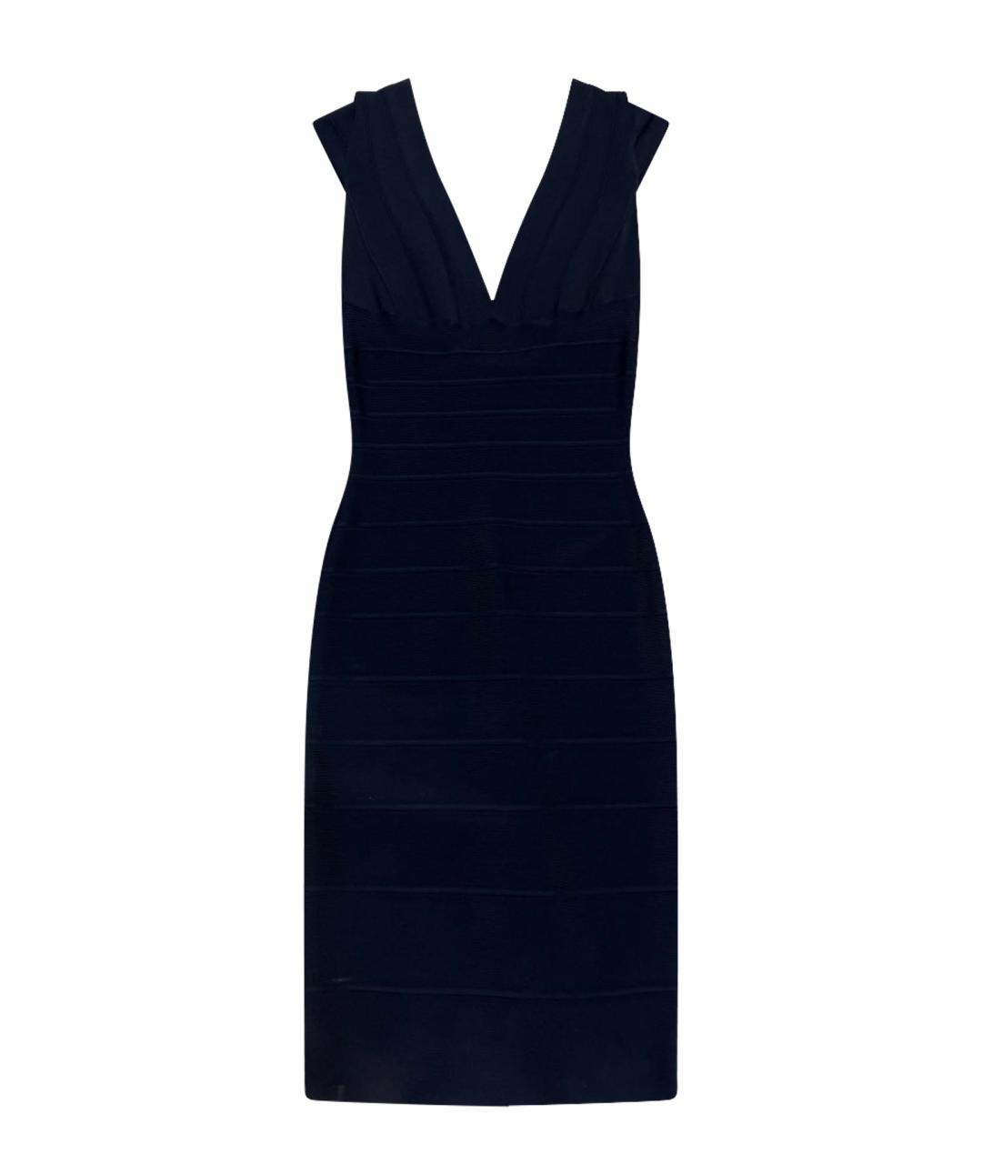 HERVE LEGER Темно-синее платье, фото 1