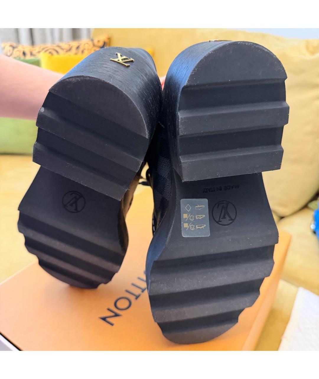 LOUIS VUITTON Черные кожаные брогги и оксфорды, фото 5