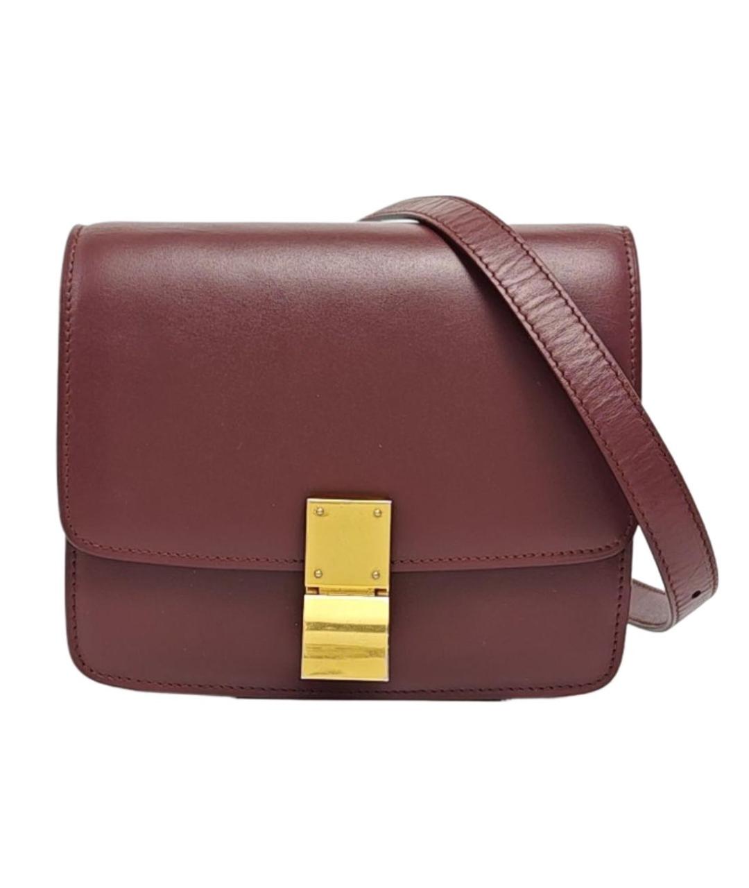 CELINE Бордовая кожаная сумка через плечо, фото 8