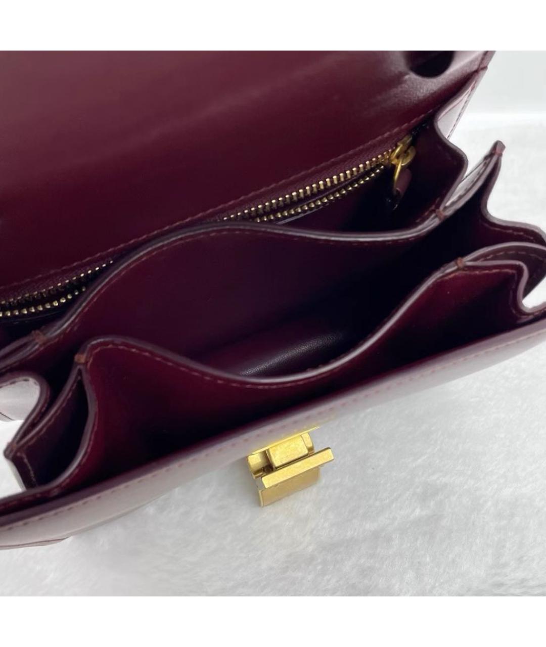 CELINE Бордовая кожаная сумка через плечо, фото 4