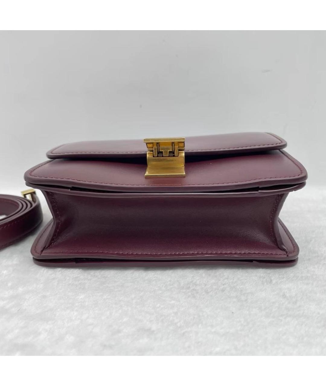 CELINE Бордовая кожаная сумка через плечо, фото 6