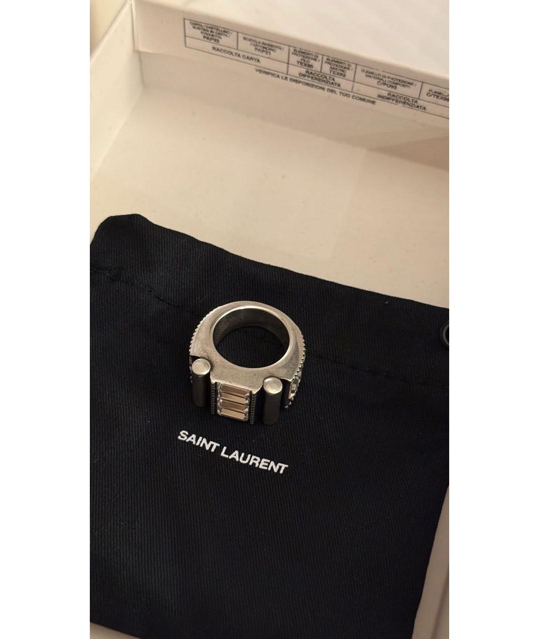 SAINT LAURENT Серебряное латунное кольцо, фото 2