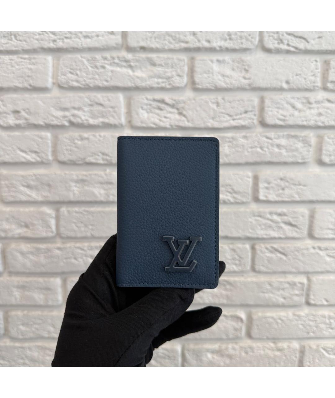 LOUIS VUITTON Темно-синий кожаный кардхолдер, фото 6