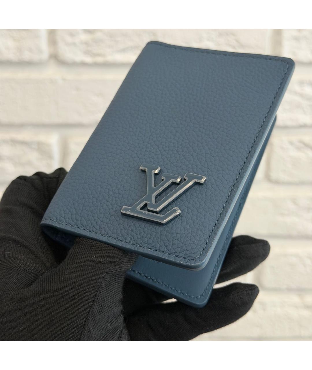 LOUIS VUITTON Темно-синий кожаный кардхолдер, фото 3