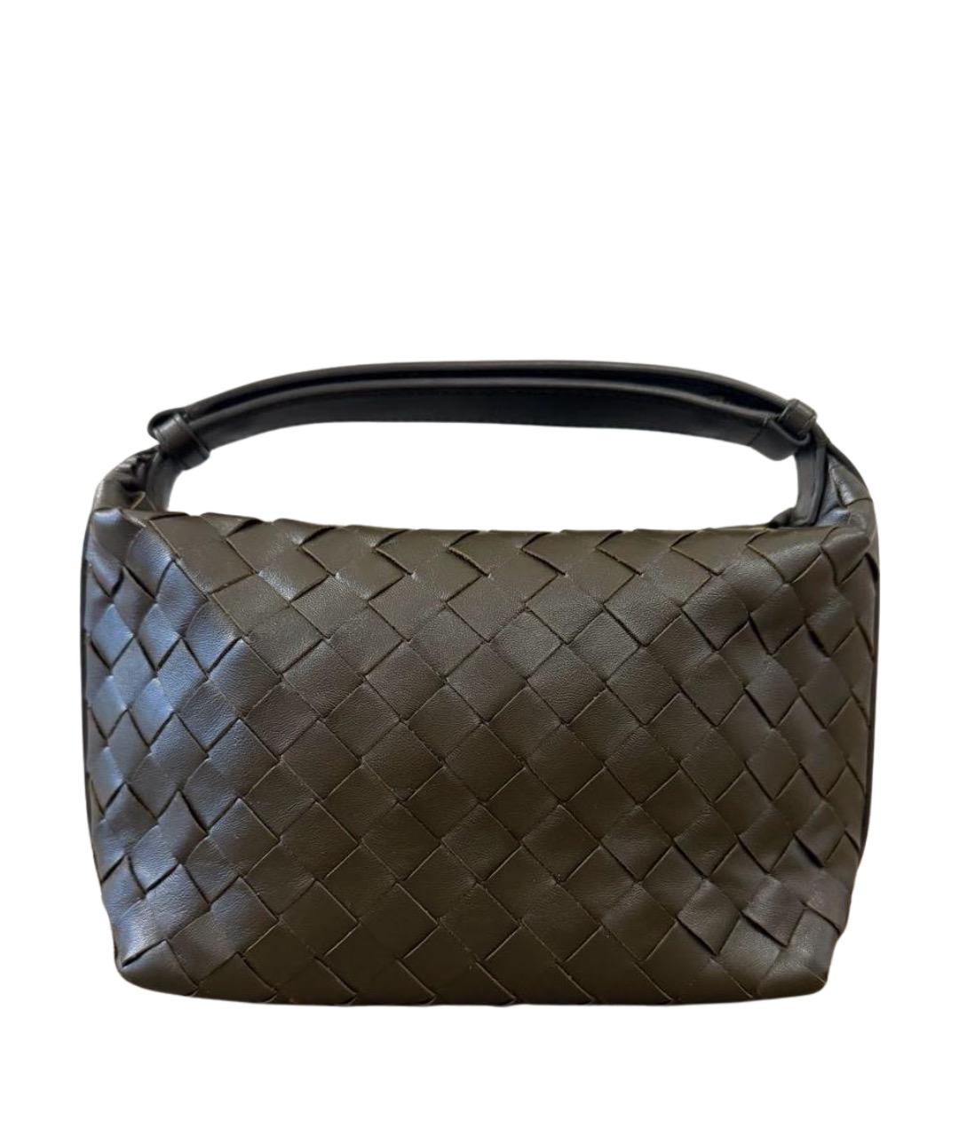 BOTTEGA VENETA Хаки кожаная сумка с короткими ручками, фото 1