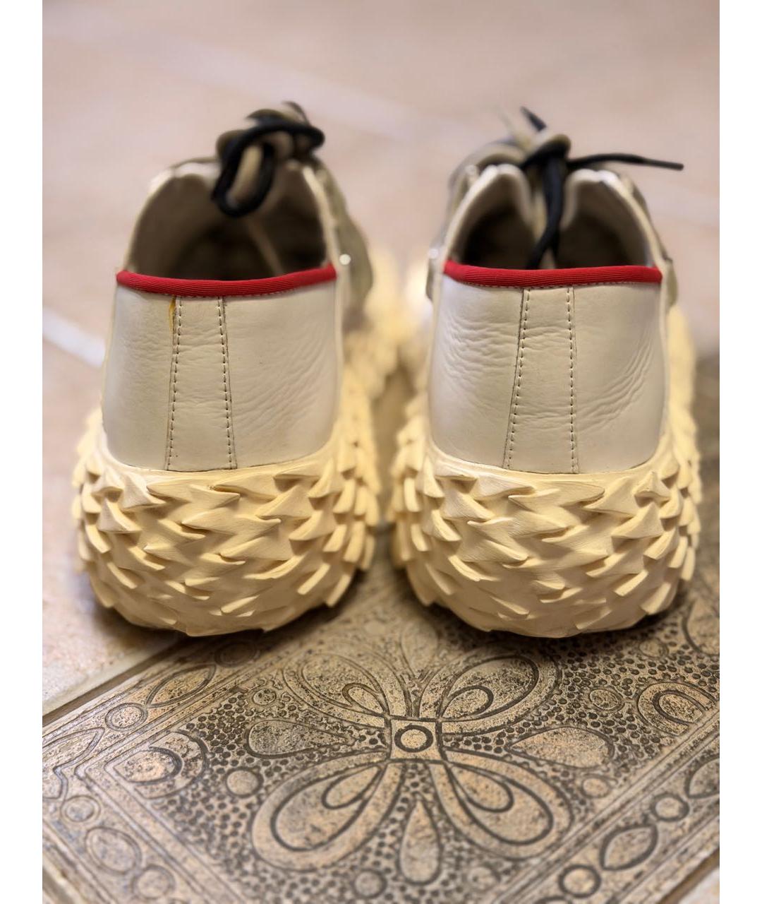 GIUSEPPE ZANOTTI DESIGN Белые кожаные кеды, фото 4