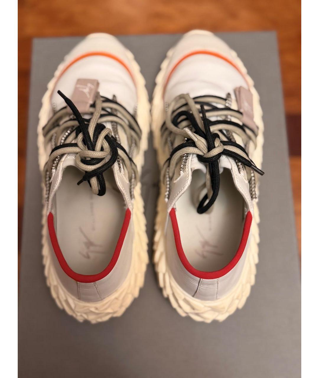 GIUSEPPE ZANOTTI DESIGN Белые кожаные кеды, фото 3