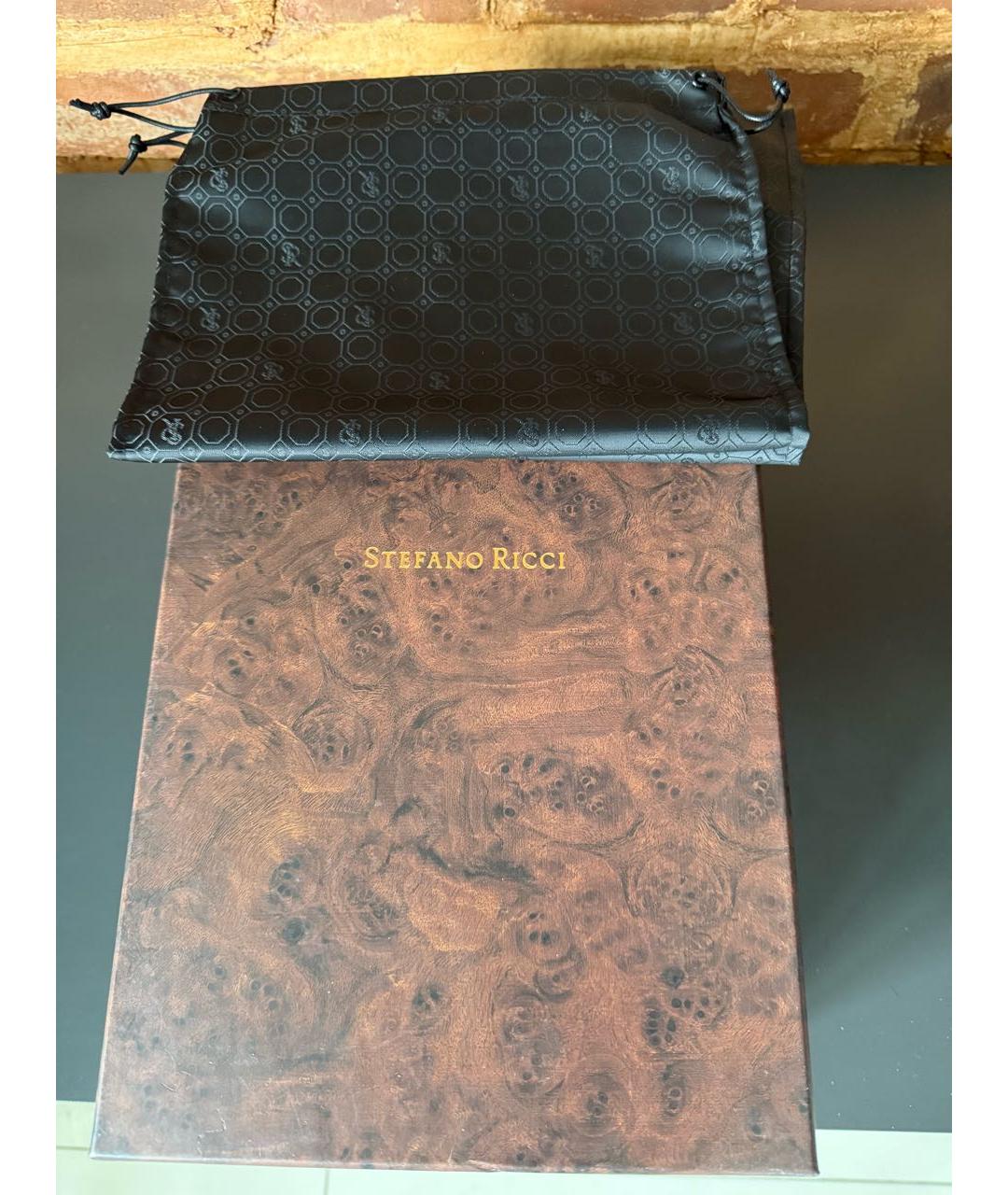 STEFANO RICCI Темно-синие текстильные низкие кроссовки / кеды, фото 7